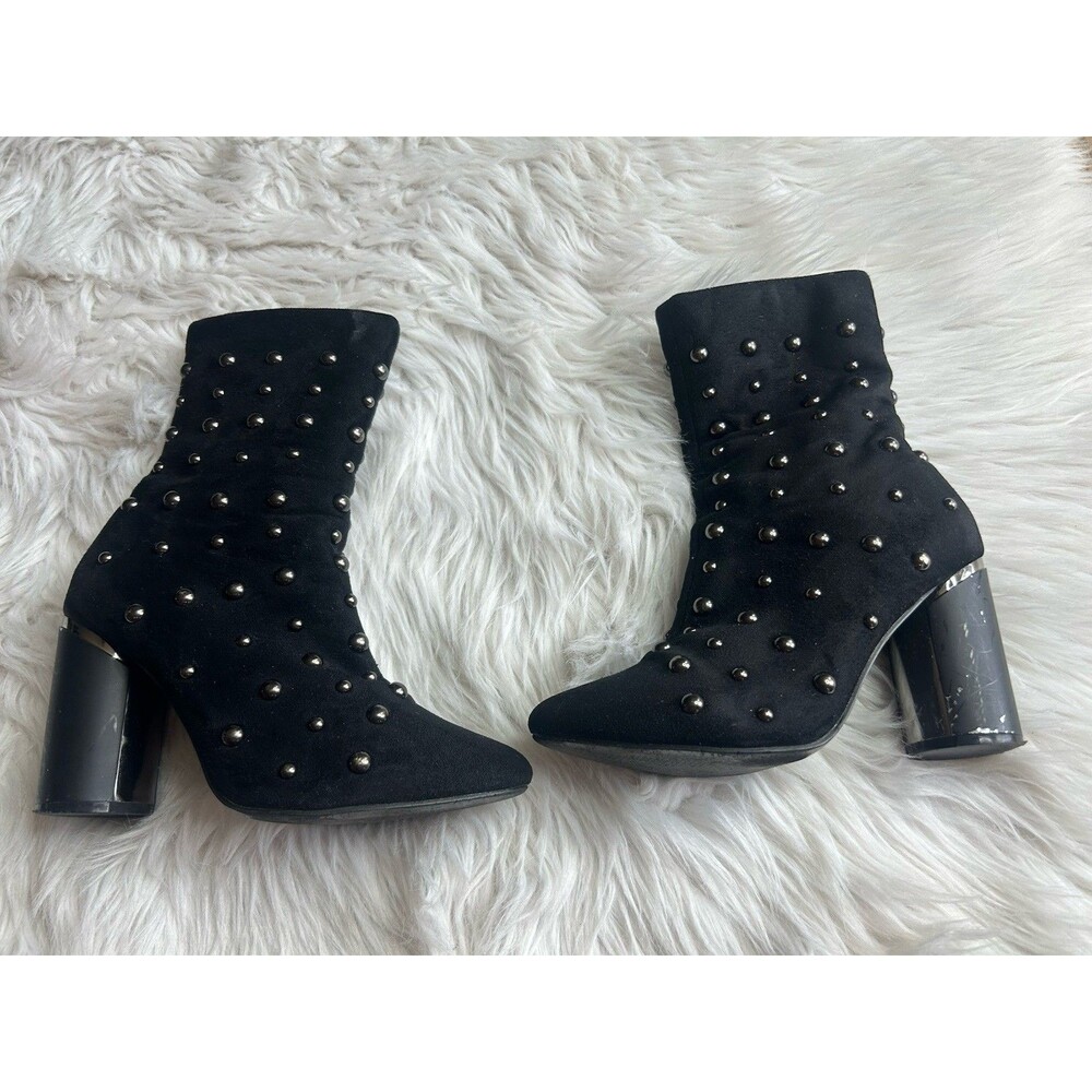 Cape Robbin Women's Size 8.5 Black Studded Heel Boots Booties Dark Academia
